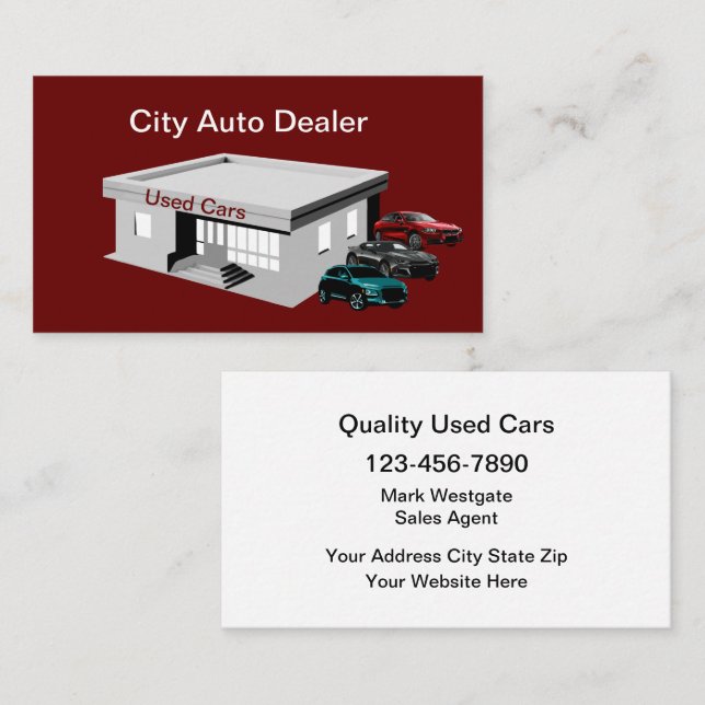 Used Car Dealer Business Card Template (Front/Back)