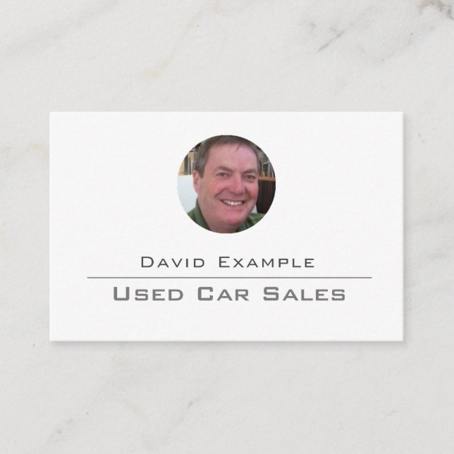 Used Car Sales with Photo of Holder Business Card (Front)