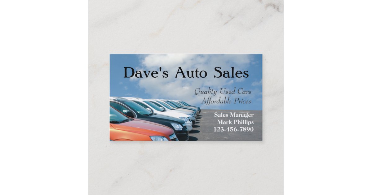 Used Car Salesman Business Card Zazzle