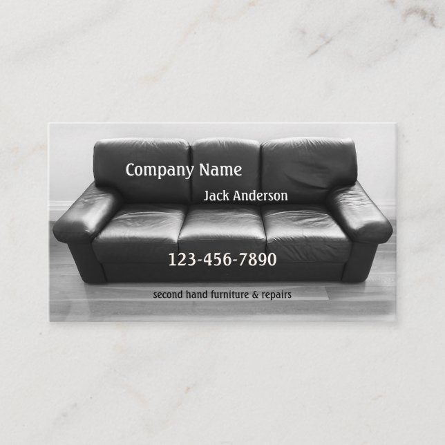 Used Furniture Upholstery Repair Business Card (Front)
