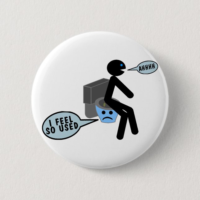 Used Toilet 6 Cm Round Badge (Front)