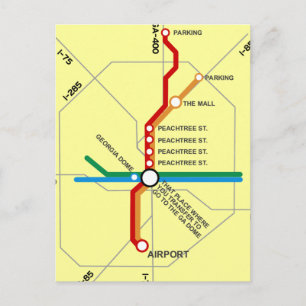 Useful Atlanta Subway Map Postcard