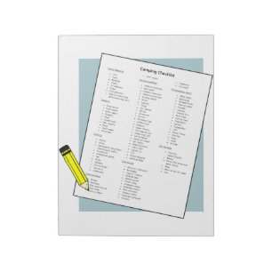 Useful Camping Packing Checklist Notepad