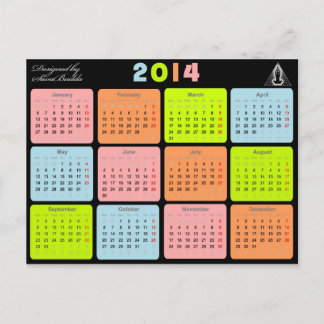 Useful gift with calendar for 2014 postcard