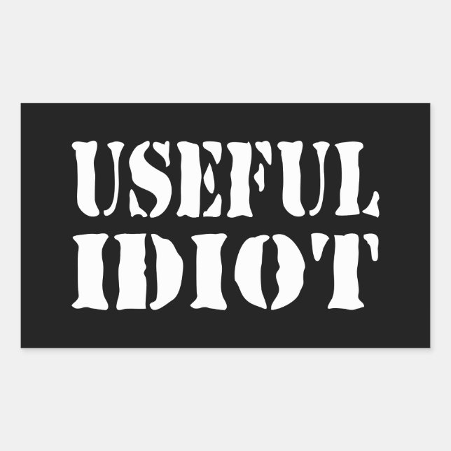 USEFUL IDIOT RECTANGULAR STICKER (Front)