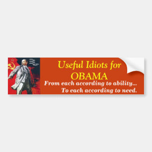 Useful Idiots for OBAMA, Bumper Sticker
