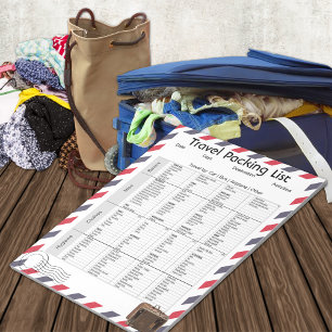 Useful Travel Packing Checklist Notepad