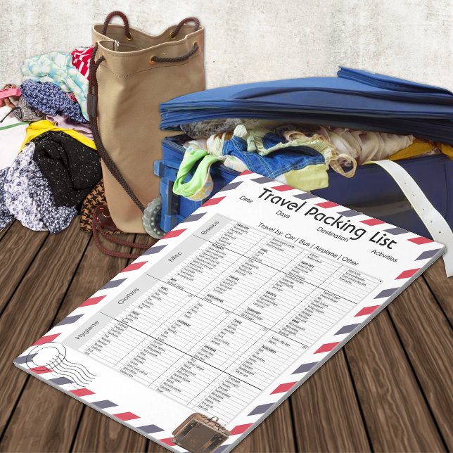 Useful Travel Packing Checklist Notepad (Creator Uploaded)
