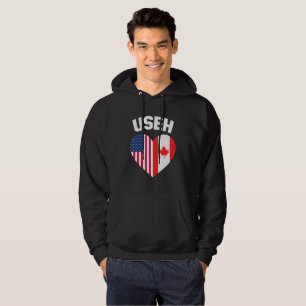 USEH America Canada Flag Funny American Canadian Hoodie