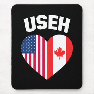 USEH America Canada Flag Funny American Canadian Mouse Mat
