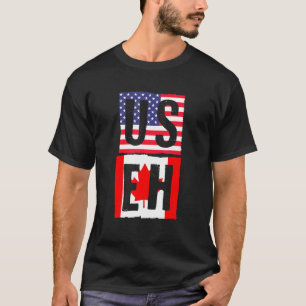Useh Canadian Flag Maple Leaf Usa Flag American Ca T-Shirt