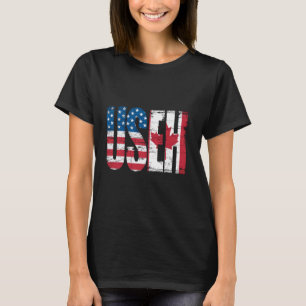 USEH Half American Half Canadian Funny USA Canada T-Shirt