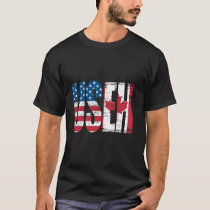 USEH Half American Half Canadian Funny USA Canada T-Shirt