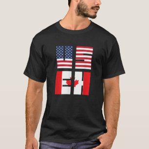 USEH USA Flag Canadian Flag Friendship Gift Patrio T-Shirt