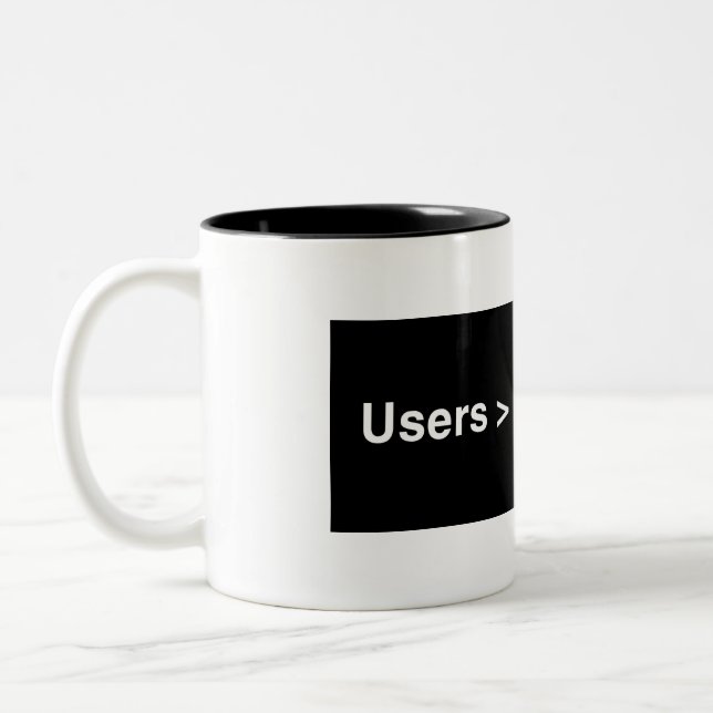 User Experienc (UX) Breadcrumb Ringer Mug - Black (Left)