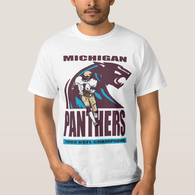 USFL Michigan Panthers retro football T-Shirt (Front)