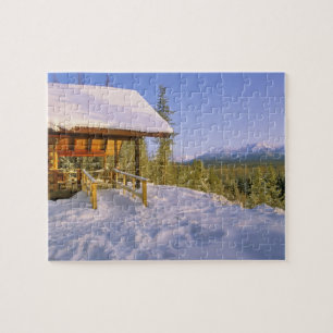USFS Schnauss Cabin rental in Winter ovelooking Jigsaw Puzzle