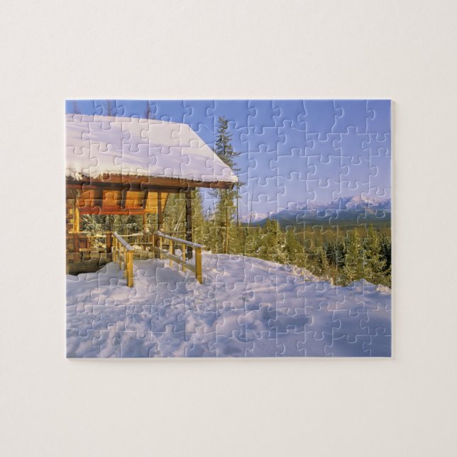 USFS Schnauss Cabin rental in Winter ovelooking Jigsaw Puzzle (Horizontal)