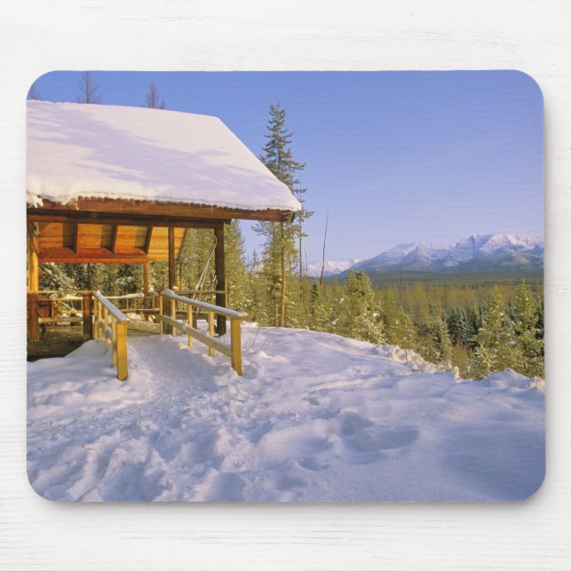 USFS Schnauss Cabin rental in Winter ovelooking Mouse Mat (Front)