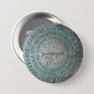 USGS Benchmark, St. Regis Mountain Geodetic Survey 7.5 Cm Round Badge