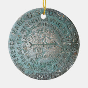 USGS Benchmark, St. Regis Mountain Geodetic Survey Ceramic Tree Decoration