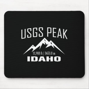 Usgs Peak Idaho Climbing Summit Club Outdoor Adven Mouse Mat