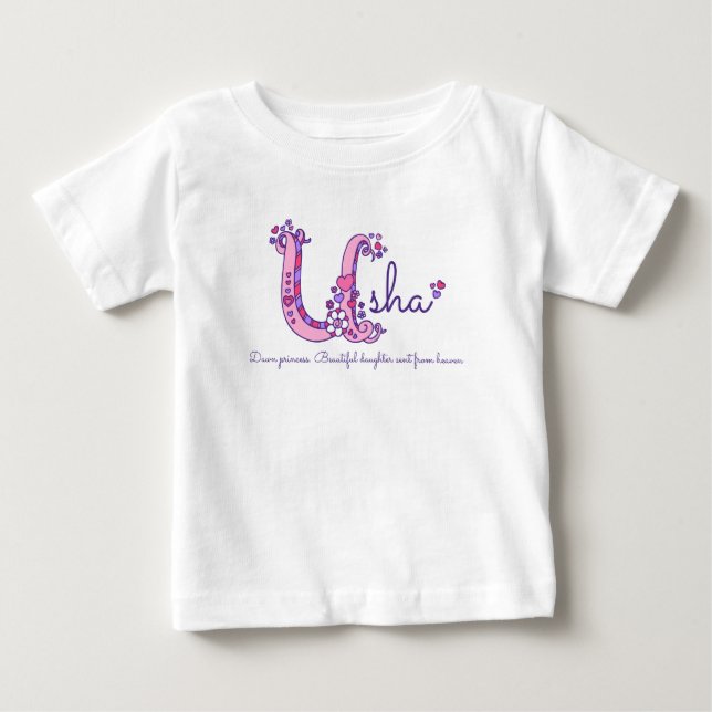 Usha girls name & meaning U monogram shirt (Front)