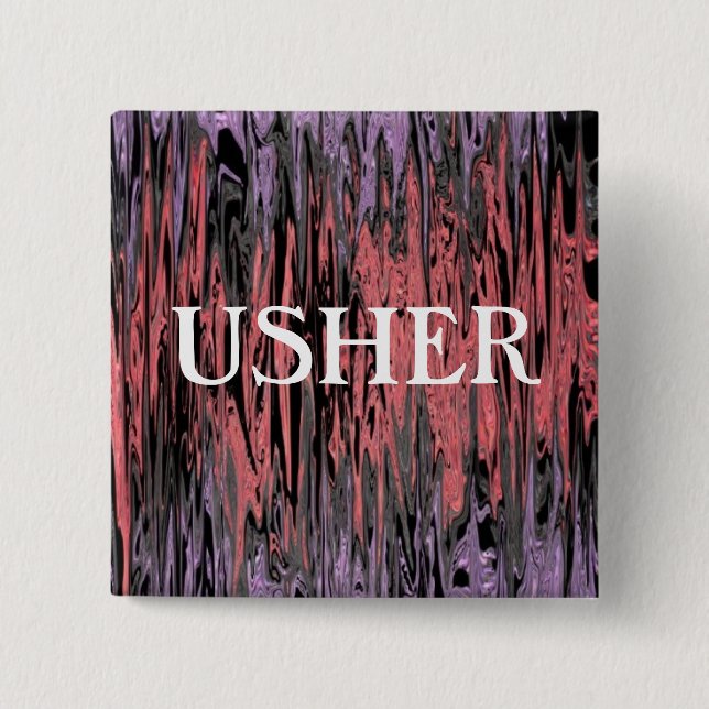 USHER 15 CM SQUARE BADGE (Front)