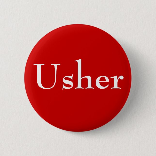 Usher 6 Cm Round Badge (Front)