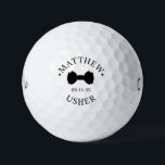 Usher Black Bow Tie Golf Balls<br><div class="desc">These golf balls are a great favour for the ushers in your wedding. They feature a black bow tie with the usher's name and the word Usher in a modern CAP font along with the wedding date. They'd be great for a bachelor party or weekend. The job title can be...</div>