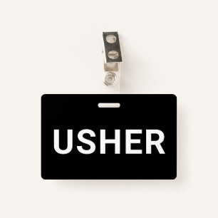 Usher Black ID Badge