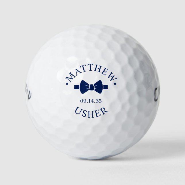 Usher Blue Bow Tie Golf Balls (Front)