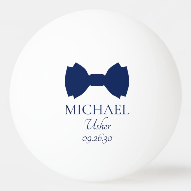 Usher Blue Bow Tie Ping Pong Ball (Front)