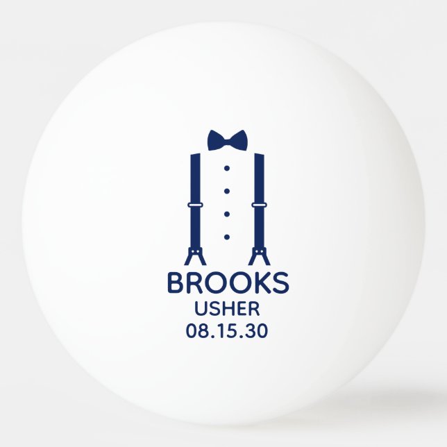 Usher Blue Bow Tie Ping Pong Ball (Front)