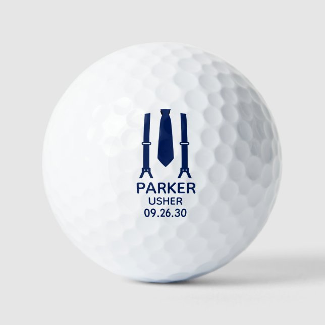 Usher Blue Tie Golf Balls (Front)