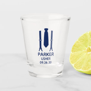 Usher Blue Tie Shot Glass