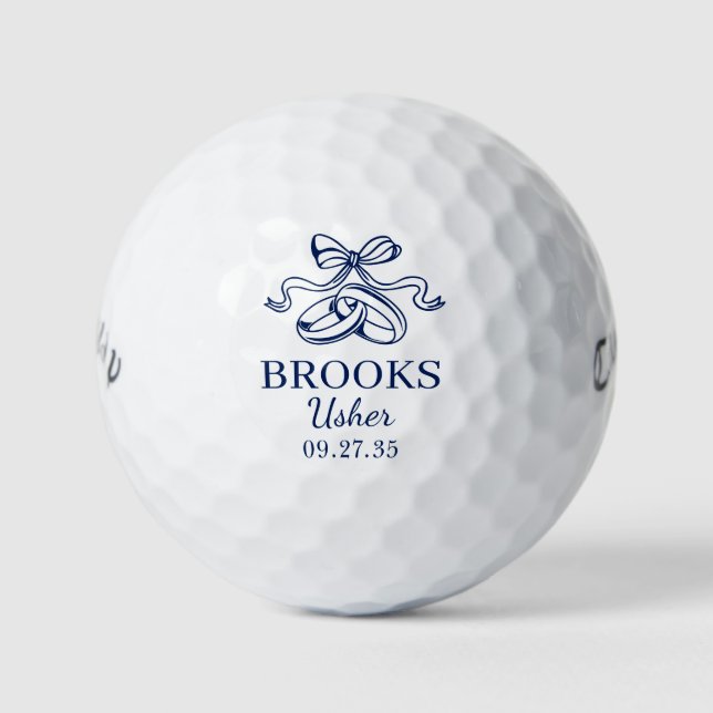 Usher Blue Wedding Rings Golf Balls (Front)