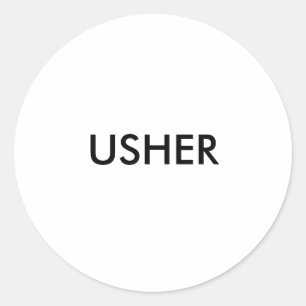 USHER CLASSIC ROUND STICKER
