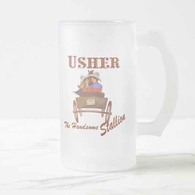 Usher Gift 16 oz Frosted Beer Mug (Right)