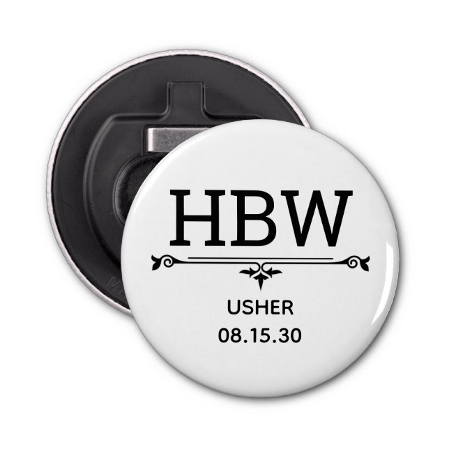 Usher Initials Bottle Opener (Front)