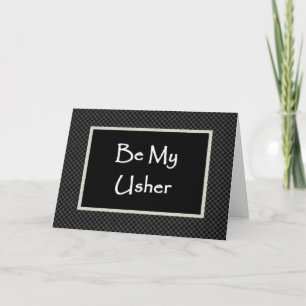 USHER Invitation with Checked Border