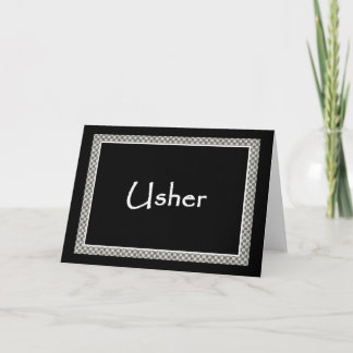 USHER Invitation  with Chequerboard Border