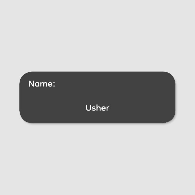 Usher Name Pinback Tag (Front)