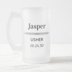 Usher Personalised Frosted Glass Beer Mug