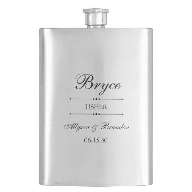 Usher Personalised Hip Flask (Front)