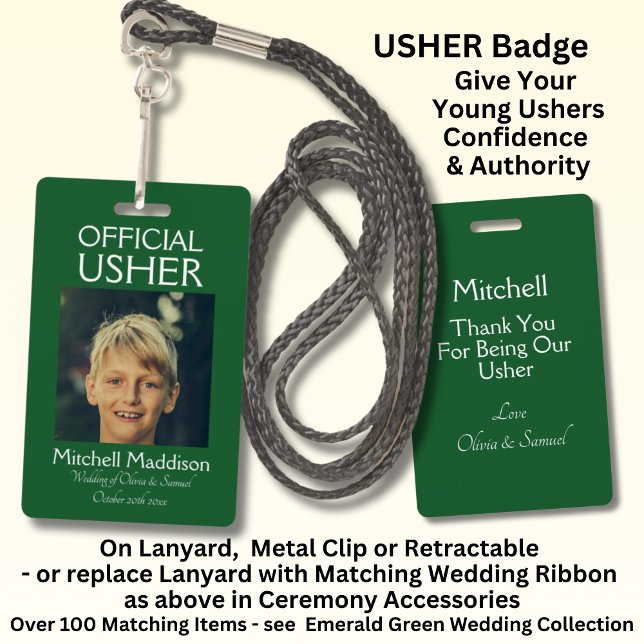 USHER Photo Official Badge Emerald Green ID Badge (Creator Uploaded)