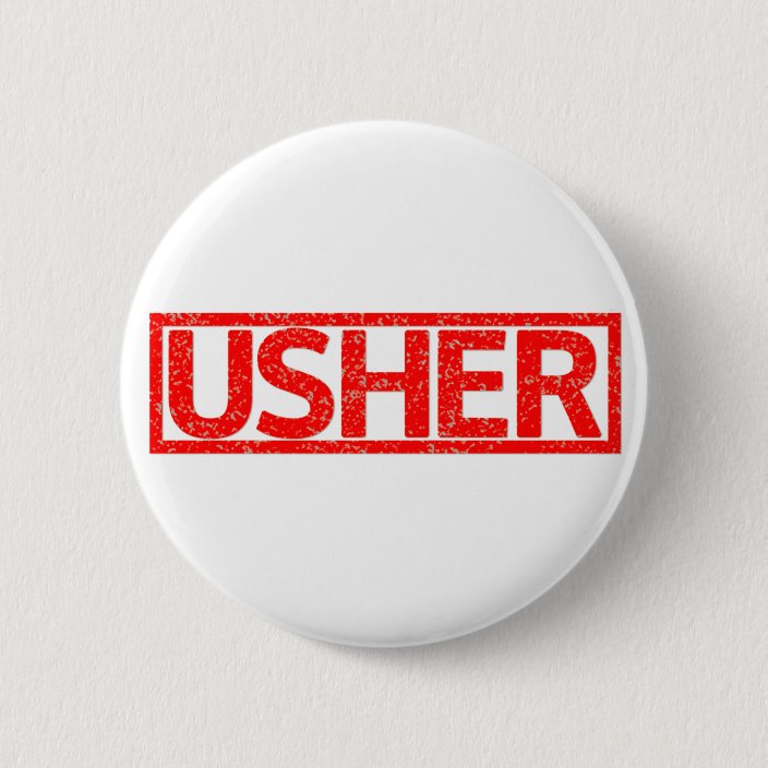 Usher Stamp 6 Cm Round Badge Zazzle.co.uk