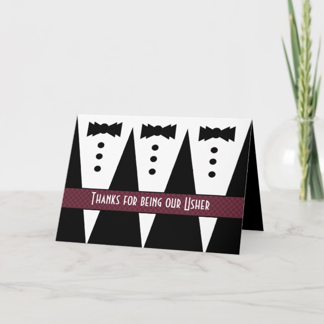 USHER Thank You - Three Tuxedos - Customisable Card (Front)
