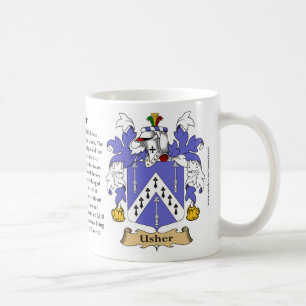 Usher, the Origin, the Meaning and the Crest Coffee Mug