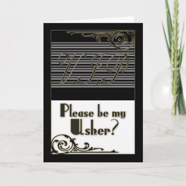 Usher V.I.P. Wedding Party Invitation Card (Front)
